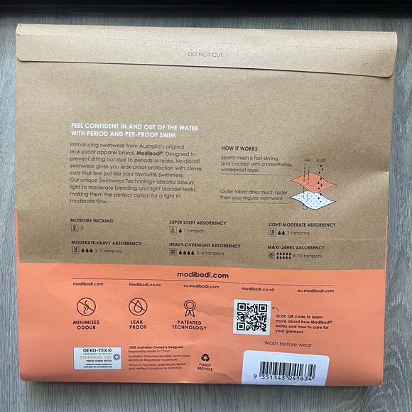 Modibodi Swimwear Recycled Wrap One Piece - Picture 8 of 8